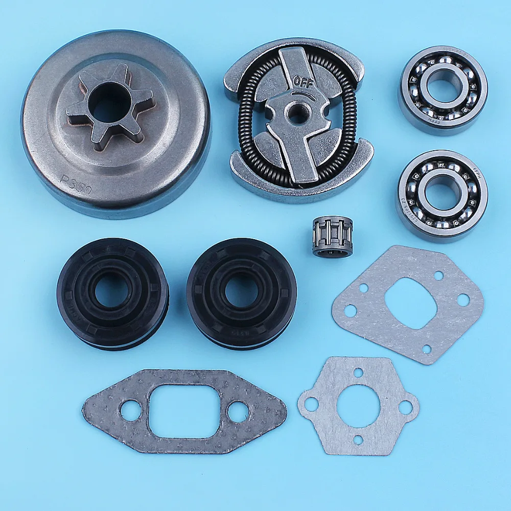 3/8"-6T Clutch Drum Crank Bearing Oil Seal Gasket Set For Partner 365 405 Jonsered 2035 2036 2040 2041 Chainsaw Replacement Part
3/8"-6T Clutch Drum Crank Bearing Oil Seal Gasket Set For Partner 365 405 Jonsered 2035 2036 2040 2041 Chainsaw Replacement Part