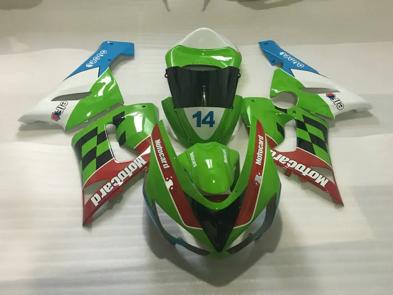 Комплект обтекателей для мотоцикла KAWASAKI Ninja ZX6R 636 05 06 ZX 6R 2005 2006 ABS зеленый красочный