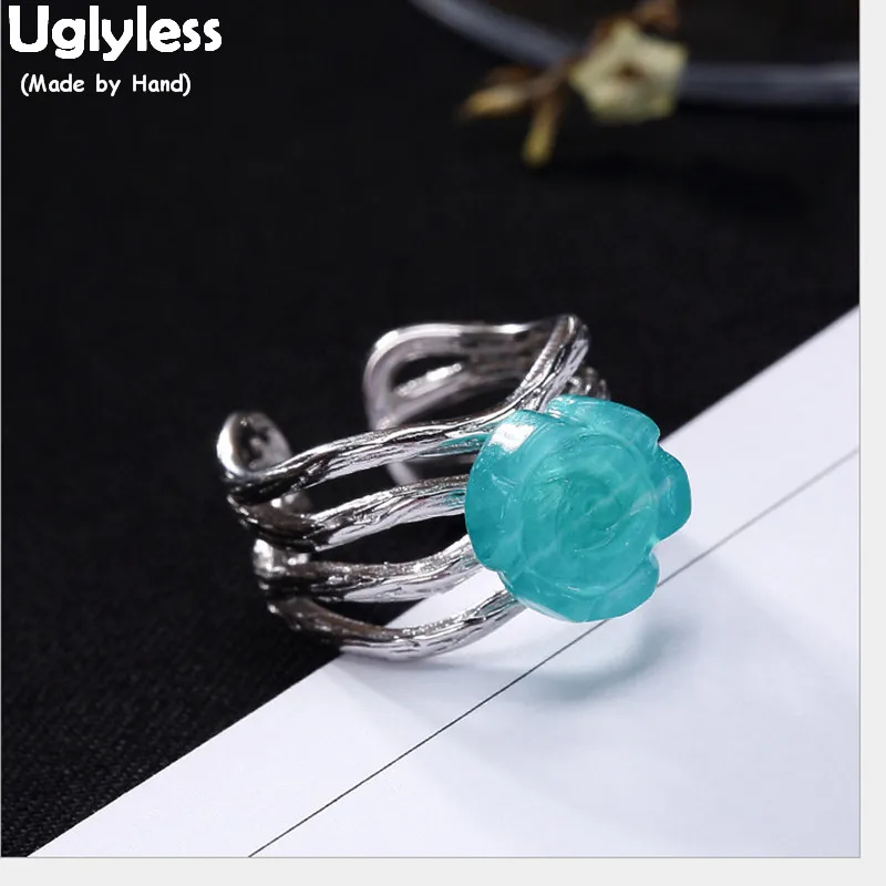 Uglyless 100% Real 925 Sterling Silver Natural Blue Amazonite Flower Rings for Women Hollow Wide Open Ring Gemstone Fine Jewelry
Uglyless 100% Real 925 Sterling Silver Natural Blue Amazonite Flower Rings for Women Hollow Wide Open Ring Gemstone Fine Jewelry