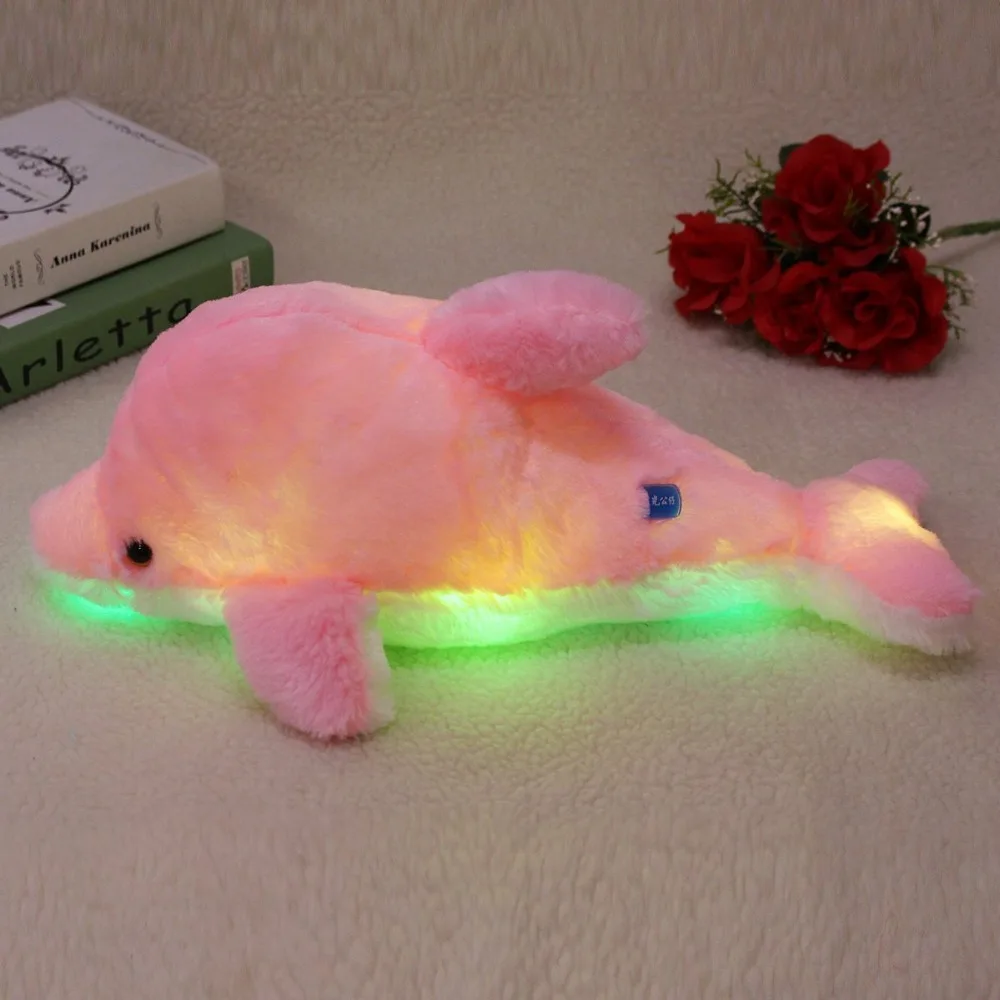 45cm Luminous Plush Stuffed Flashing Colorful Dolphin Doll Toy Cushion Pillow With LED Light Inside For Party Birthday Gift
45cm Luminous Plush Stuffed Flashing Colorful Dolphin Doll Toy Cushion Pillow With LED Light Inside For Party Birthday Gift