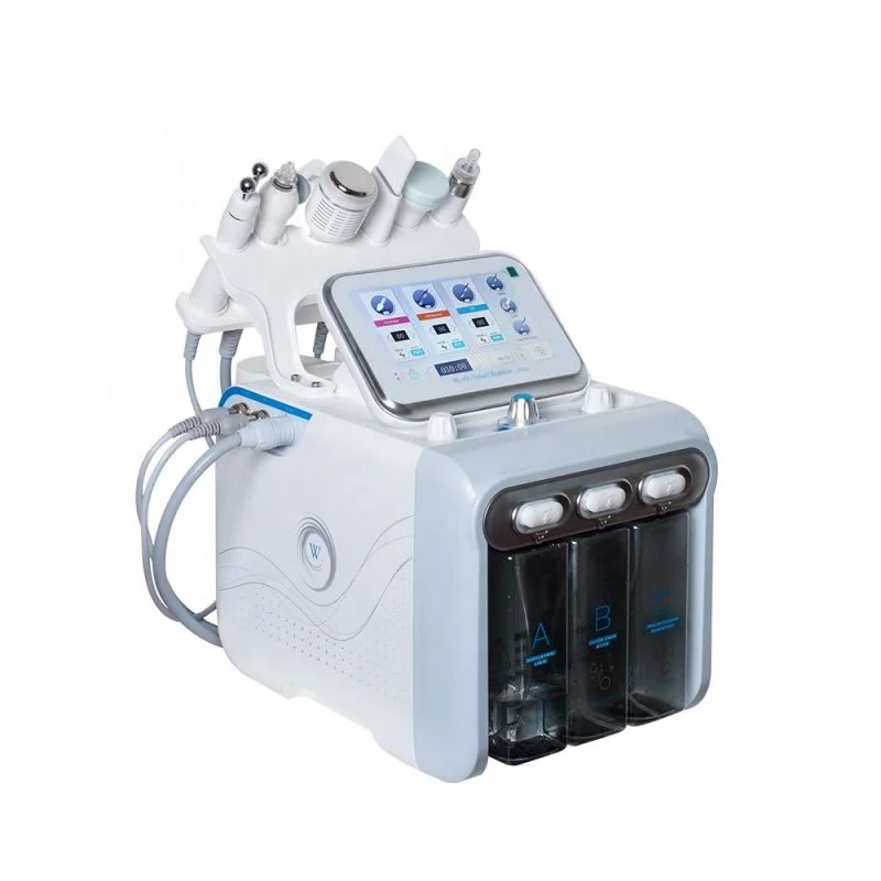 

6 in1 H2-O2 Hydro Dermabrasion RF Bio-lifting Spa Facial Ance Pore Cleaner Hydrafacial Microdermabrasion Machine Skin Care Tools