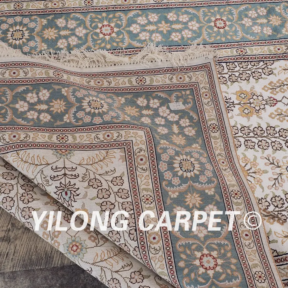 YILONG 6'x9' blue and beige oriental silk area rugs hand knotted new silk carpet (J05B6x9)
YILONG 6'x9' blue and beige oriental silk area rugs hand knotted new silk carpet (J05B6x9)