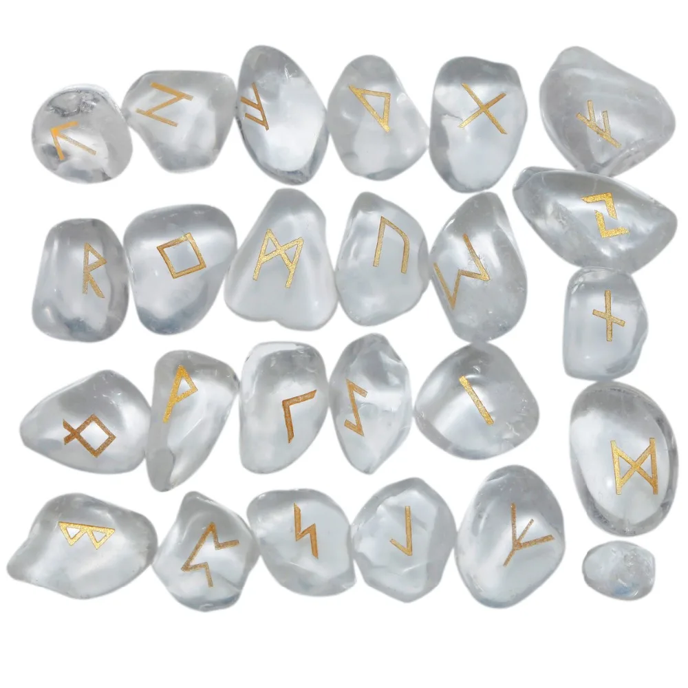 TUMBEELLUWA 1Lot (25Pc) Natural Rock Quartz Engraved Rune Stones Set Healing Reiki Crystal Tumbled Stones
TUMBEELLUWA 1Lot (25Pc) Natural Rock Quartz Engraved Rune Stones Set Healing Reiki Crystal Tumbled Stones