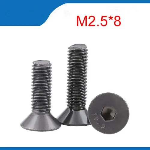 100pcs/Lot DIN7991 Metric M2.5*8 mm Black Grade 10.9 Alloy Steel Countersunk Flat Head Hex Socket Cap Screw Bolt m2.5 bolts,nail
100pcs/Lot DIN7991 Metric M2.5*8 mm Black Grade 10.9 Alloy Steel Countersunk Flat Head Hex Socket Cap Screw Bolt m2.5 bolts,nail