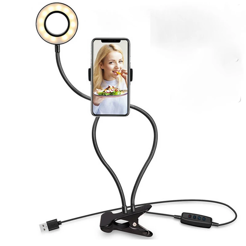 Photo Studio Selfie LED Ring Light with Cell Phone Mobile Holder for Youtube Live Steam Makeup Camera Lamp for iPhone Android
Photo Studio Selfie LED Ring Light with Cell Phone Mobile Holder for Youtube Live Steam Makeup Camera Lamp for iPhone Android