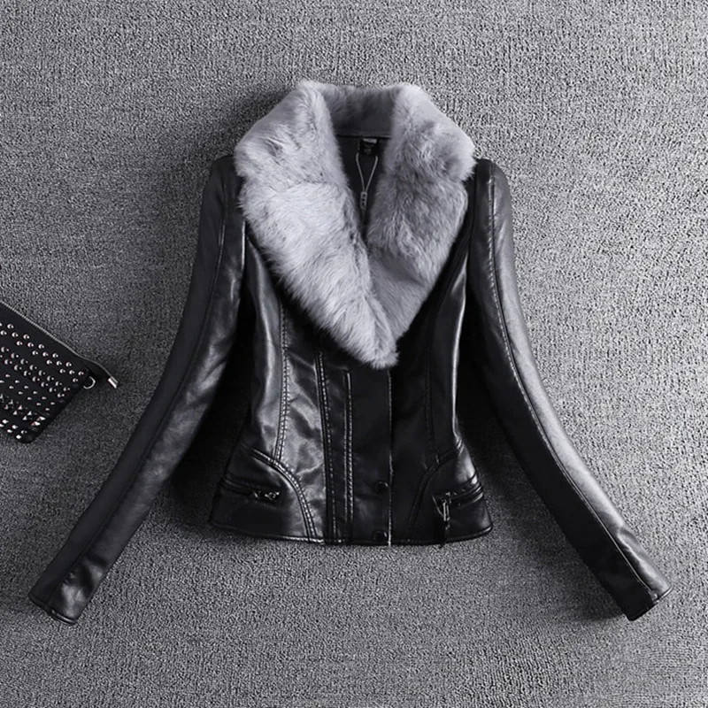 2022 Winter Faux Leather Jacket Women Fashion Faux Velvet Fur CollarJacket Coats Female Casual Warm Thick Outerwear R743
2022 Winter Faux Leather Jacket Women Fashion Faux Velvet Fur CollarJacket Coats Female Casual Warm Thick Outerwear R743