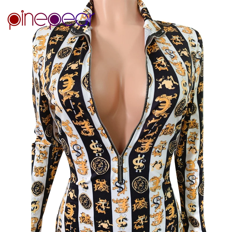 PinePear Luxury Gold Money Print Long Sleeve Mid Dress Women Front Zipper Bodycon Sexy Club Party Dress 2019 Dropshipping
PinePear Luxury Gold Money Print Long Sleeve Mid Dress Women Front Zipper Bodycon Sexy Club Party Dress 2019 Dropshipping