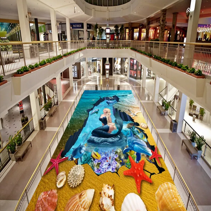 Free Shipping Mermaid Dolphin 3D flooring painting wallpaper shopping mall aquarium floor wallpaper mural
Free Shipping Mermaid Dolphin 3D flooring painting wallpaper shopping mall aquarium floor wallpaper mural