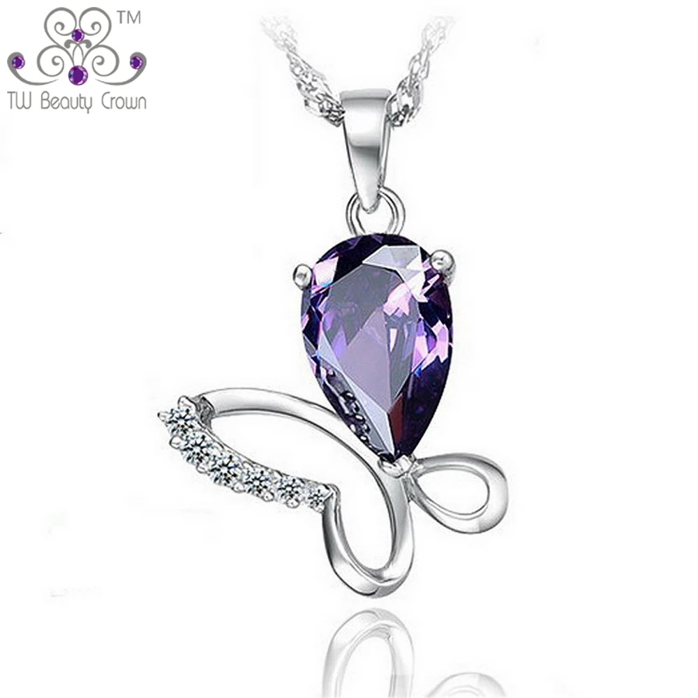 High Quality 100% Genuine 925 Sterling Silver Elegant Purple Cubic Zirconia Butterfly Big Pendant Necklace Fashion Woman Jewelry
High Quality 100% Genuine 925 Sterling Silver Elegant Purple Cubic Zirconia Butterfly Big Pendant Necklace Fashion Woman Jewelry