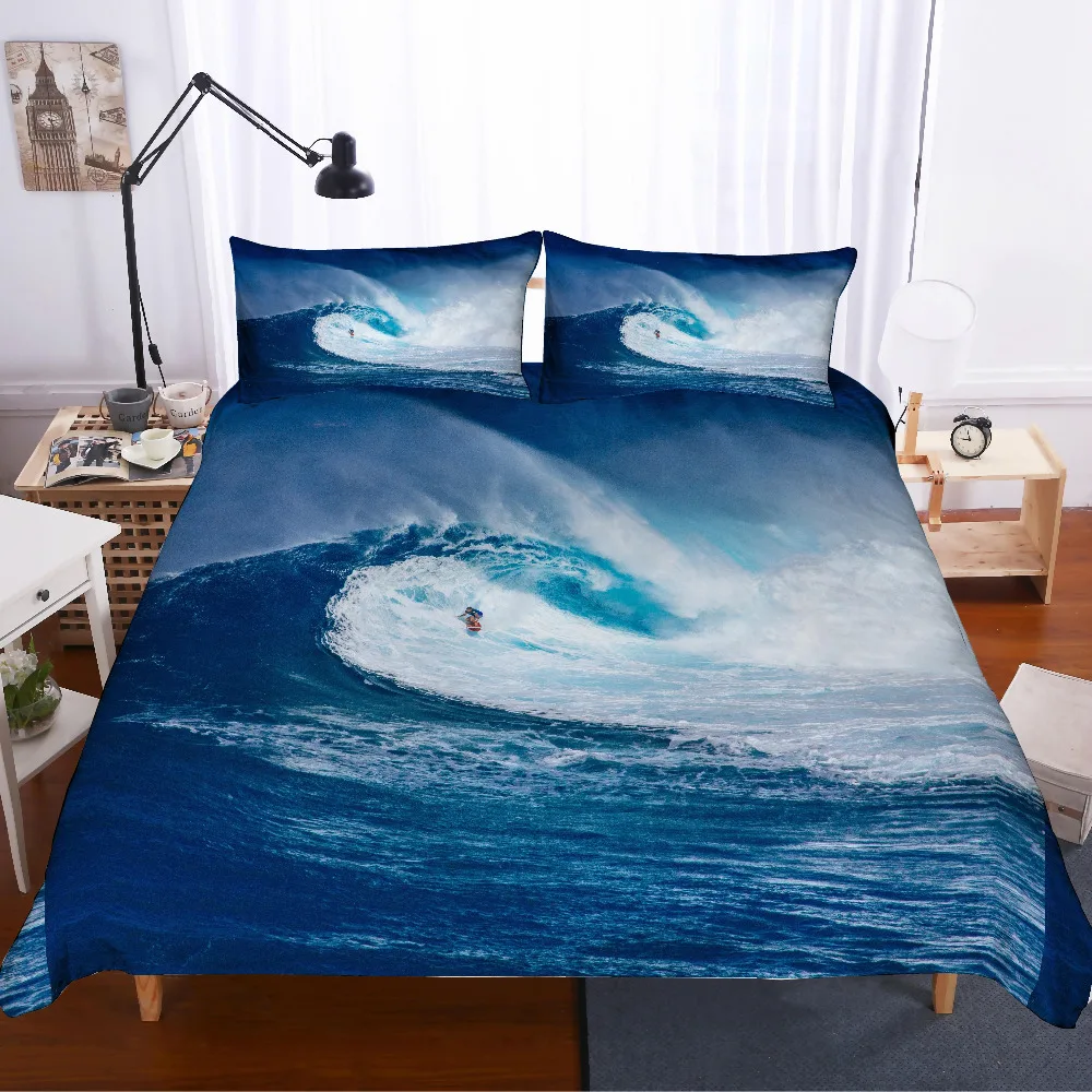 MUSOLEI 3D набор пододеяльников для пуховых одеял spindrift Blue Sea Big Winds Rapid Surf Комплект