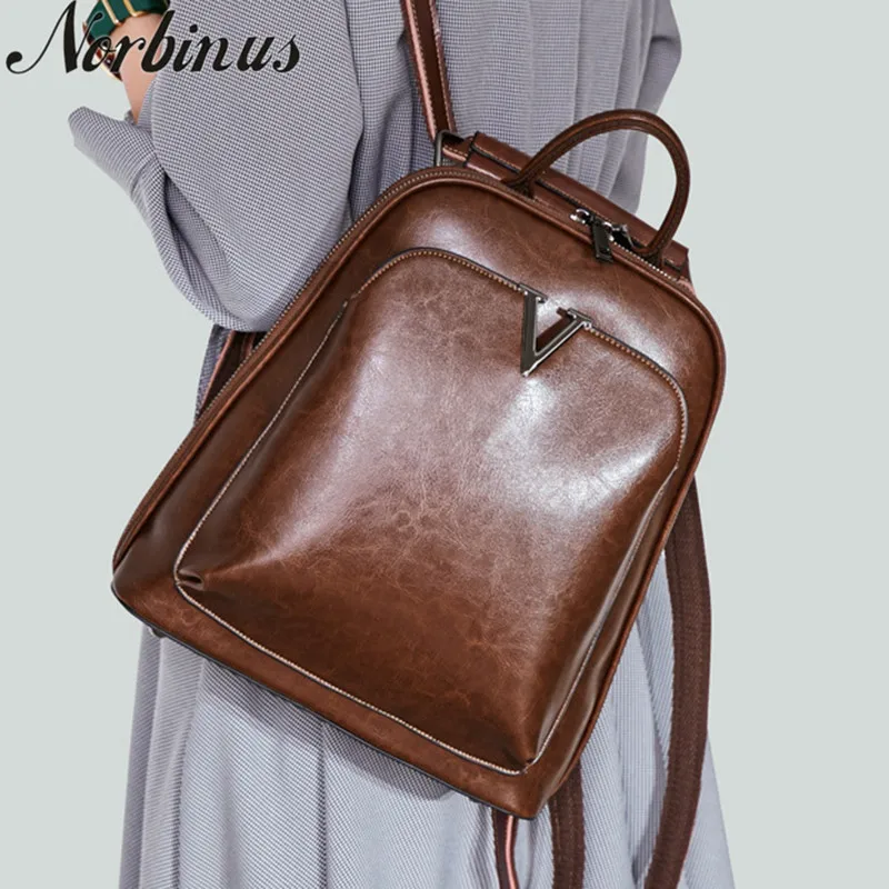 Norbinus Oil Wax Genuine Leather Women Backpack Cross Body Shoulder Bags Cowhide School Daypack Fashion Female Rucksack Knapsack
Norbinus Oil Wax Genuine Leather Women Backpack Cross Body Shoulder Bags Cowhide School Daypack Fashion Female Rucksack Knapsack