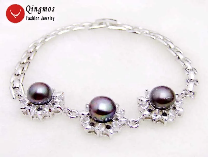 Qingmos Natural 9-10mm White Flat Round Pearl Bracelets for Women with Metal Chain 8'' Bracelet Fine Jewelry Pulsera bra340
Qingmos Natural 9-10mm White Flat Round Pearl Bracelets for Women with Metal Chain 8'' Bracelet Fine Jewelry Pulsera bra340