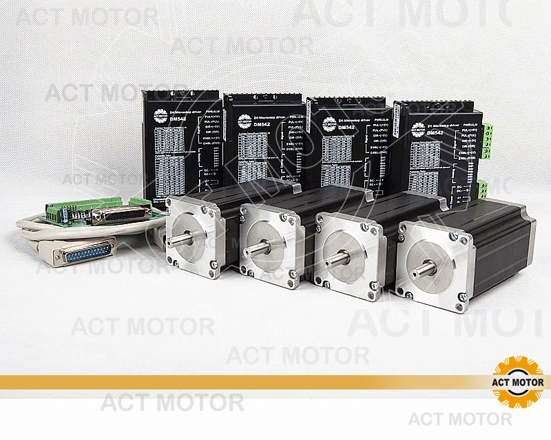 Шаговый электродвигатель ACT 4 шт. Nema23 23HS2442 с одним валом 4-Lead 425oz-in 112 мм 4.2A + 4 шт. драйвер DM542 4.2A, гравировальный станок
Шаговый электродвигатель ACT 4 шт. Nema23 23HS2442 с одним валом 4-Lead 425oz-in 112 мм 4.2A + 4 шт. драйвер DM542 4.2A, гравировальный станок