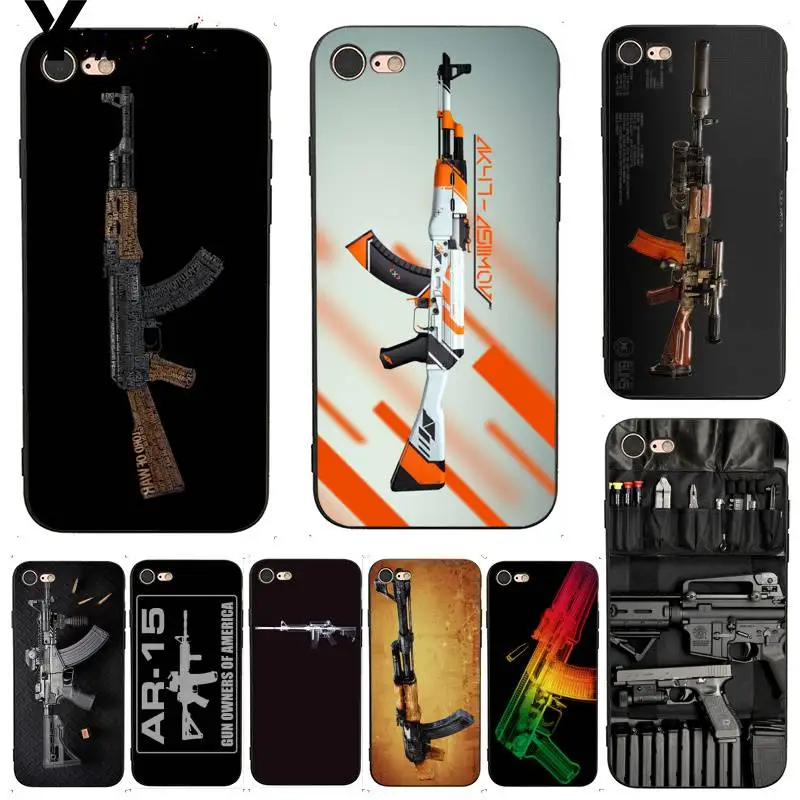 Чехол Yinuoda для iphone 7 6 чехол Assault Rifle Ak 47 Ak47 M16 из ТПУ с рисунком iPhone 7X6 6S 8 Plus XS XR SE