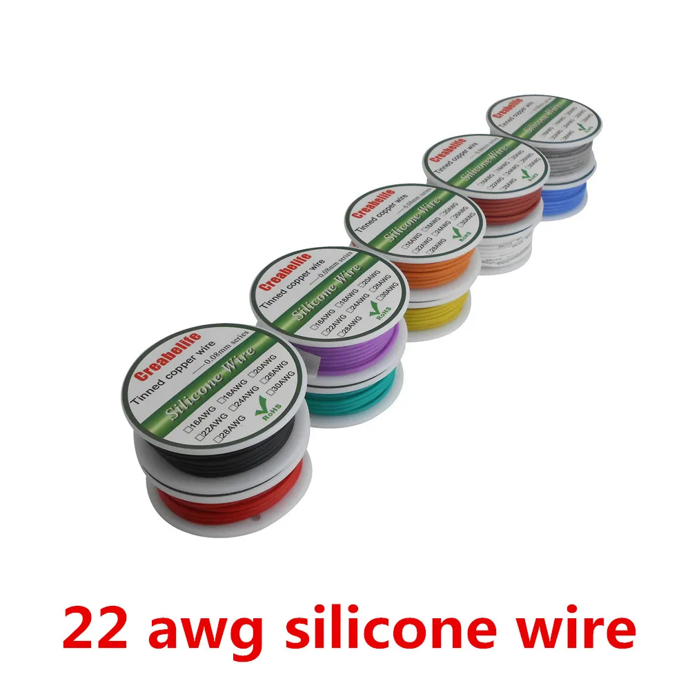 6m 22 AWG Flexible Silicone Wire RC Line Cable OD 1.7mm Line 10 Colors Spool Tinned Pure Copper Wire Electrical Wire
6m 22 AWG Flexible Silicone Wire RC Line Cable OD 1.7mm Line 10 Colors Spool Tinned Pure Copper Wire Electrical Wire