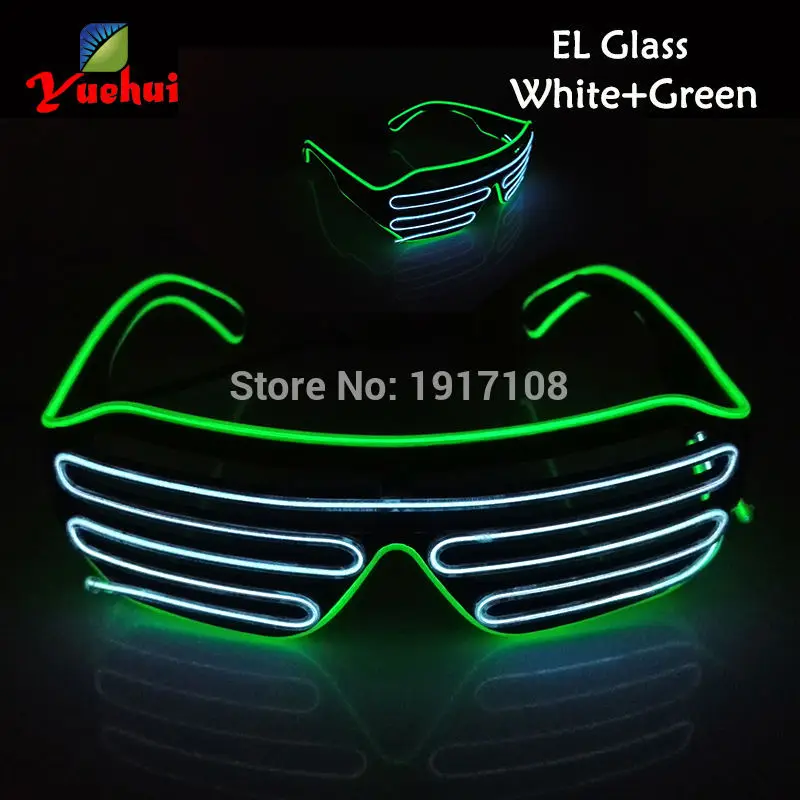 

Colorful New Fashion EL Wire Glasses Light UP Flashing LED Shutter Glasses With DC-3V Steady On Inverter For Party Decoration