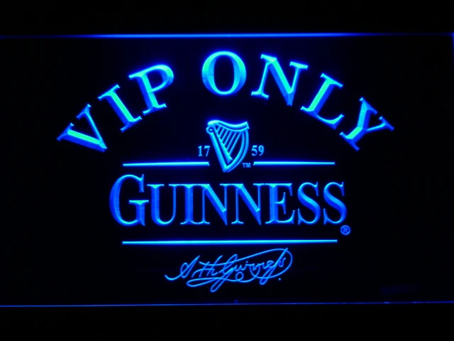 426 VIP только пиво Guinness Светодиодный неоновый светильник знаки с выключателем