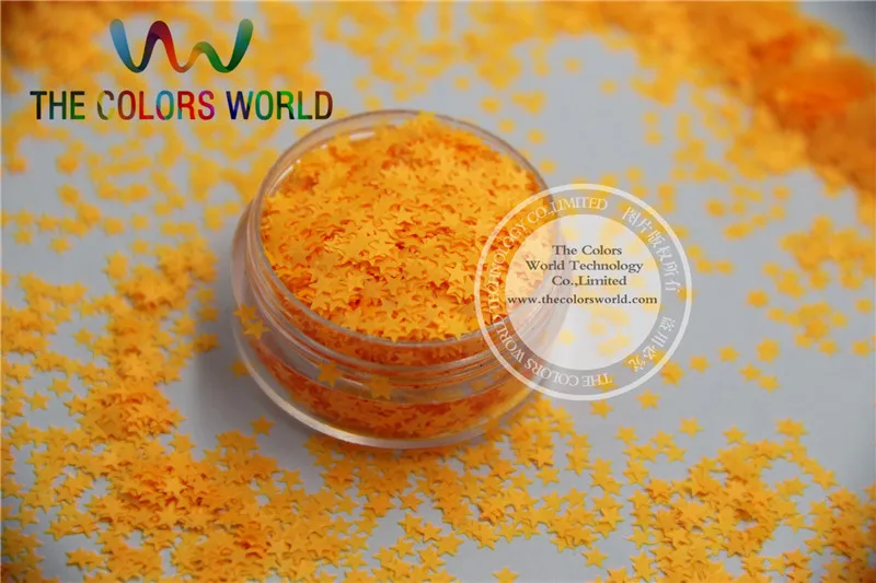 

Solvent resistant Sparkles- Neon Orange Color Stars-shaped Glitter Confetti for Nail Polish and DIY decoration 1Pack =50g