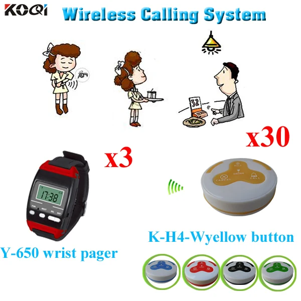 Wireless Calling System Restaurant Service Calling For Waiter Service Include Watch And Bells ( 3pcs watch + 30pcs call button )
Wireless Calling System Restaurant Service Calling For Waiter Service Include Watch And Bells ( 3pcs watch + 30pcs call button )