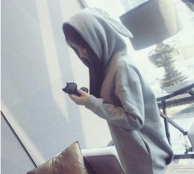 Korean style Sweet Rabbit Ears Hooded Sweatshirt Women Solid Color Hoodies Loose Long Sleeve Tracksuits Pullovers Clothing
Korean style Sweet Rabbit Ears Hooded Sweatshirt Women Solid Color Hoodies Loose Long Sleeve Tracksuits Pullovers Clothing