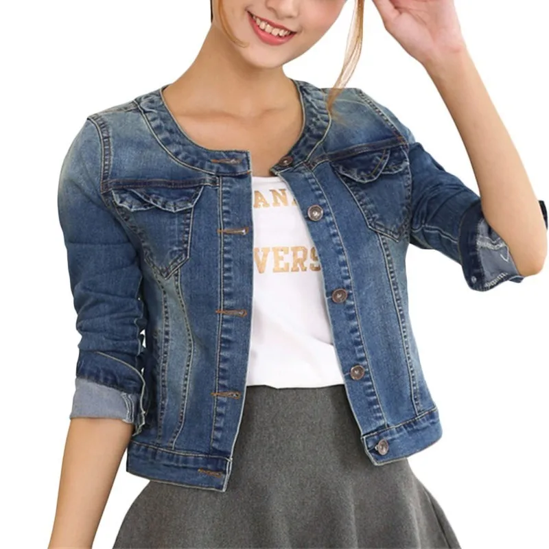 Spring Autumn Denim Jacket Women Plus Size Long Sleeve Jeans Jacket Womens O neck Coats Jacket Elastic Short Base coats 4XL F670
Spring Autumn Denim Jacket Women Plus Size Long Sleeve Jeans Jacket Womens O neck Coats Jacket Elastic Short Base coats 4XL F670