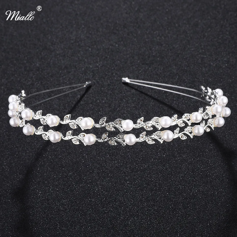 Miallo Fashion Bride Crown Leaf shape Rhinestone Wedding Headband ivory white Pearl Wedding Headpiece Rim for Hair
Miallo Fashion Bride Crown Leaf shape Rhinestone Wedding Headband ivory white Pearl Wedding Headpiece Rim for Hair