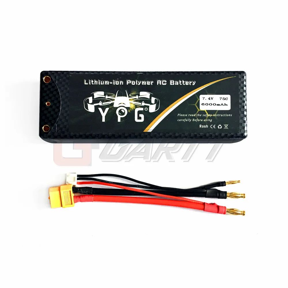 YPG 7.4V 6000mAh 75C 2S Grade A Li-poly Lipo Battery Hard Case with XT60 Plug For RC Model Car Boat Truck Buggy
YPG 7.4V 6000mAh 75C 2S Grade A Li-poly Lipo Battery Hard Case with XT60 Plug For RC Model Car Boat Truck Buggy
