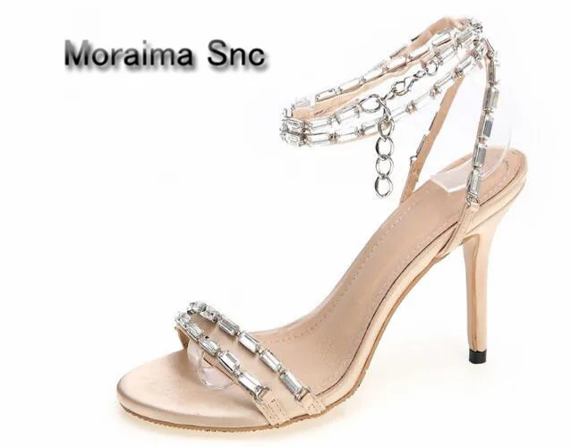 Moraima Snc women shoes 8.5 cm high heels sandals Female crystal stiletto heels summer ladies shoes metal chain party dress shoe
Moraima Snc women shoes 8.5 cm high heels sandals Female crystal stiletto heels summer ladies shoes metal chain party dress shoe