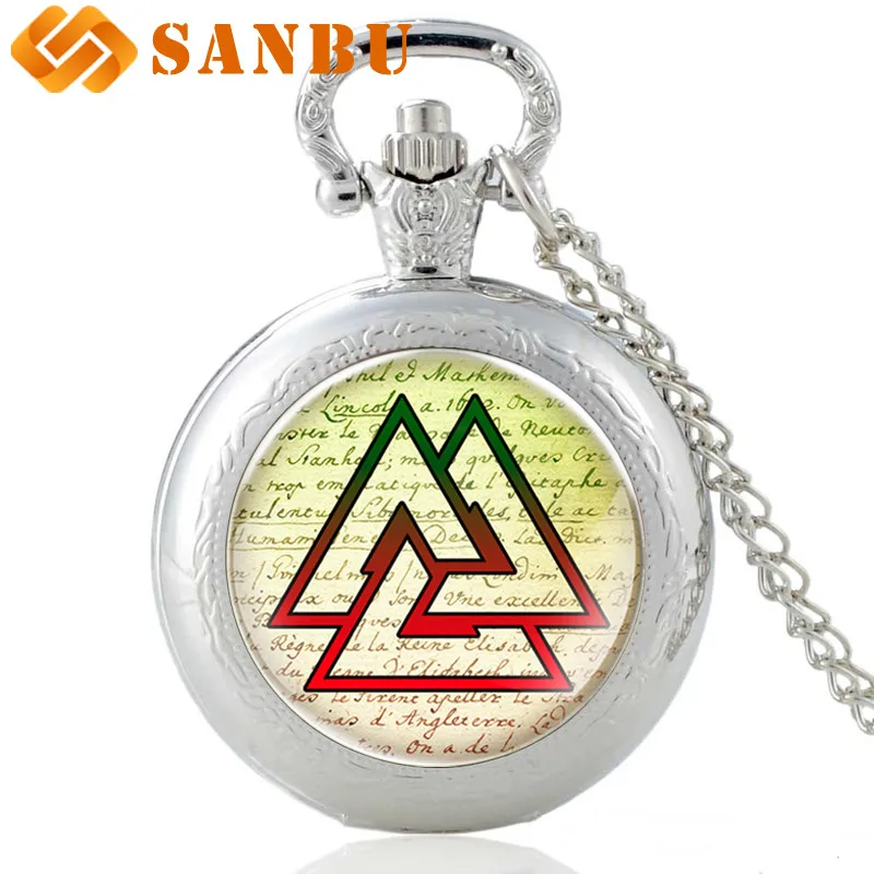 Vintage Triangle Valknut Norse Vikings Bronze Quartz Pocket Watch Necklace Chain Three Interlocking Fob Necklace Watch
Vintage Triangle Valknut Norse Vikings Bronze Quartz Pocket Watch Necklace Chain Three Interlocking Fob Necklace Watch