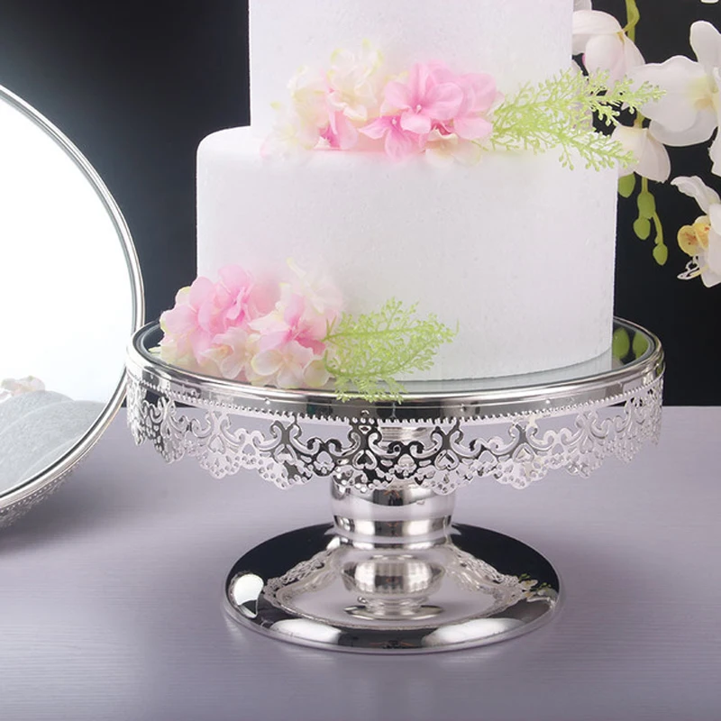 European Round Cake Table Dessert Tray Metal Glass Mirror Silver Cake Plate Birthday Fruit Cake Stand Wedding Home Decoration
European Round Cake Table Dessert Tray Metal Glass Mirror Silver Cake Plate Birthday Fruit Cake Stand Wedding Home Decoration