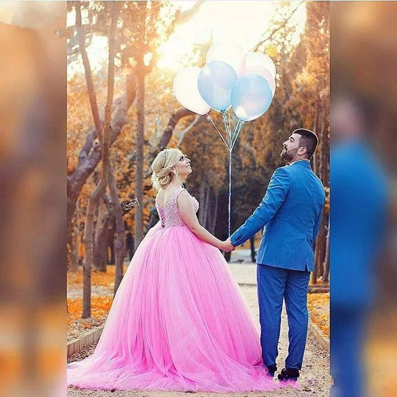 Princess Style Wedding Dress Ball Gown Crystals And Pearls Imported Bride Dress Pink Colored Dress For Bride
Princess Style Wedding Dress Ball Gown Crystals And Pearls Imported Bride Dress Pink Colored Dress For Bride