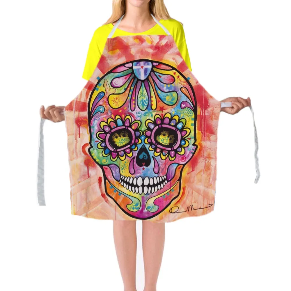 Новинка, фартук с принтом черепа для мужчин и женщин, цветные фартуки без рукавов 79*67 см, ресторанный кухонный нагрудник, фартуки 
Новинка, фартук с принтом черепа для мужчин и женщин, цветные фартуки без рукавов 79*67 см, ресторанный кухонный нагрудник, фартуки