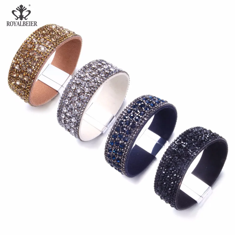 RoyalBeier Wide Leather Bracelet Magnet Cuff Bracelet Full With Rhinestone Bracelets Women Bangle&Bracelet Fashion Jewelry
RoyalBeier Wide Leather Bracelet Magnet Cuff Bracelet Full With Rhinestone Bracelets Women Bangle&Bracelet Fashion Jewelry