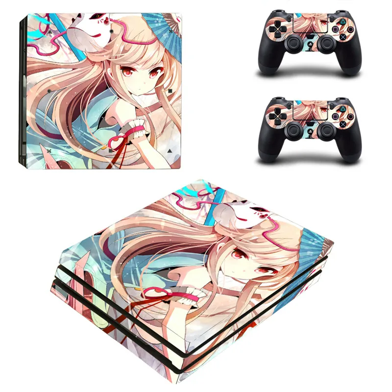 Lovely Cute Anime Girl PS4 Pro Skin Sticker For Sony Playstation 4 Promotion Console & 2Pcs Controller Protection Film Stickers |