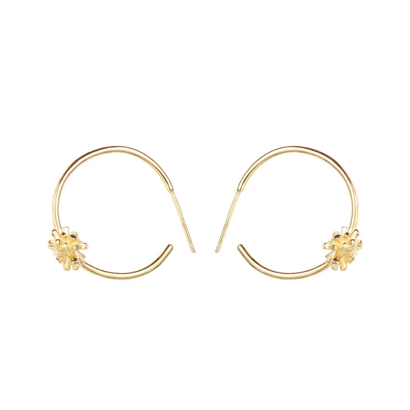 Pure 925 Sterling Silver Gold Flower Hoop Earrings Big Circle C Shape Simple Elegant Earings For Girls Fine Jewelry For Women
Pure 925 Sterling Silver Gold Flower Hoop Earrings Big Circle C Shape Simple Elegant Earings For Girls Fine Jewelry For Women