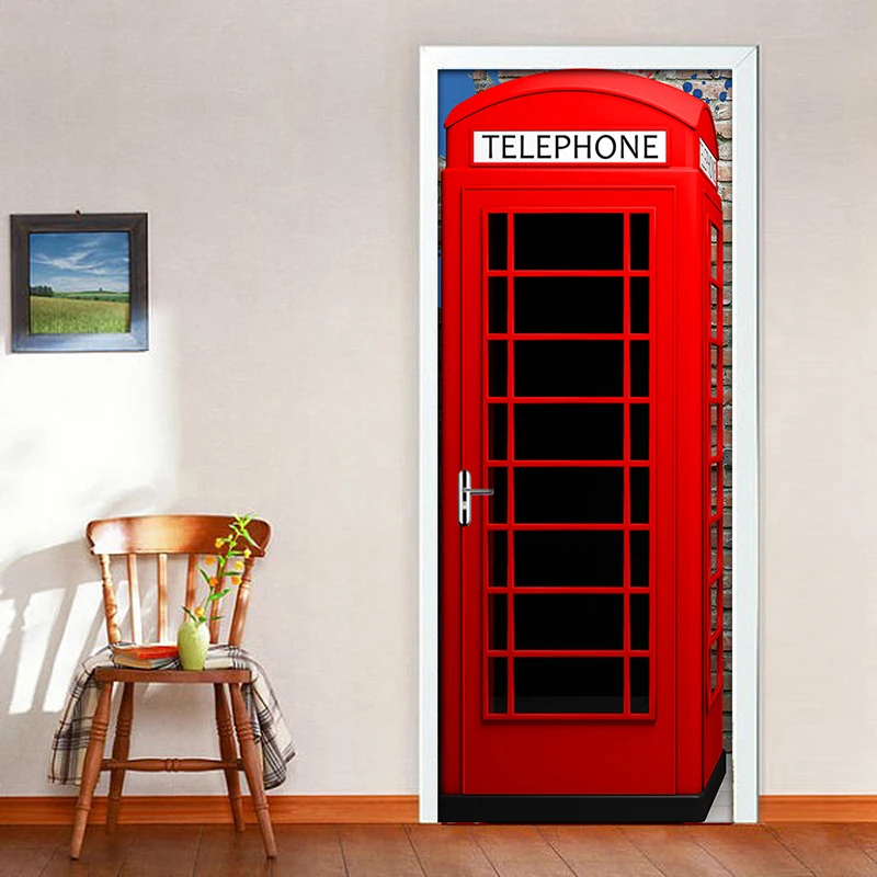 Telephone Booth Mural Wallpaper Creative DIY Living Room Home Decor Poster PVC Waterproof Self-adhesive 3D Door Sticker Decal
Telephone Booth Mural Wallpaper Creative DIY Living Room Home Decor Poster PVC Waterproof Self-adhesive 3D Door Sticker Decal