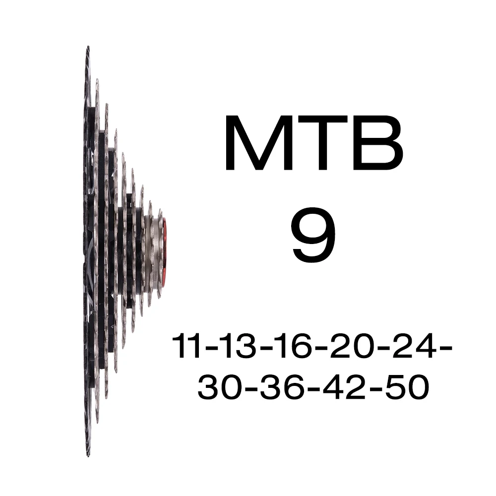 Кассета ZTTO MTB 9 скоростей кассета 11-50T звездочки s маховик 50T 9v K7 широкие