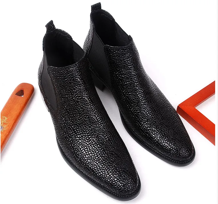 England Style Men Pointed Toes Genuine Leather Handmade Classical High Quality Ankle Boots Men Elastic Martin Boots
England Style Men Pointed Toes Genuine Leather Handmade Classical High Quality Ankle Boots Men Elastic Martin Boots