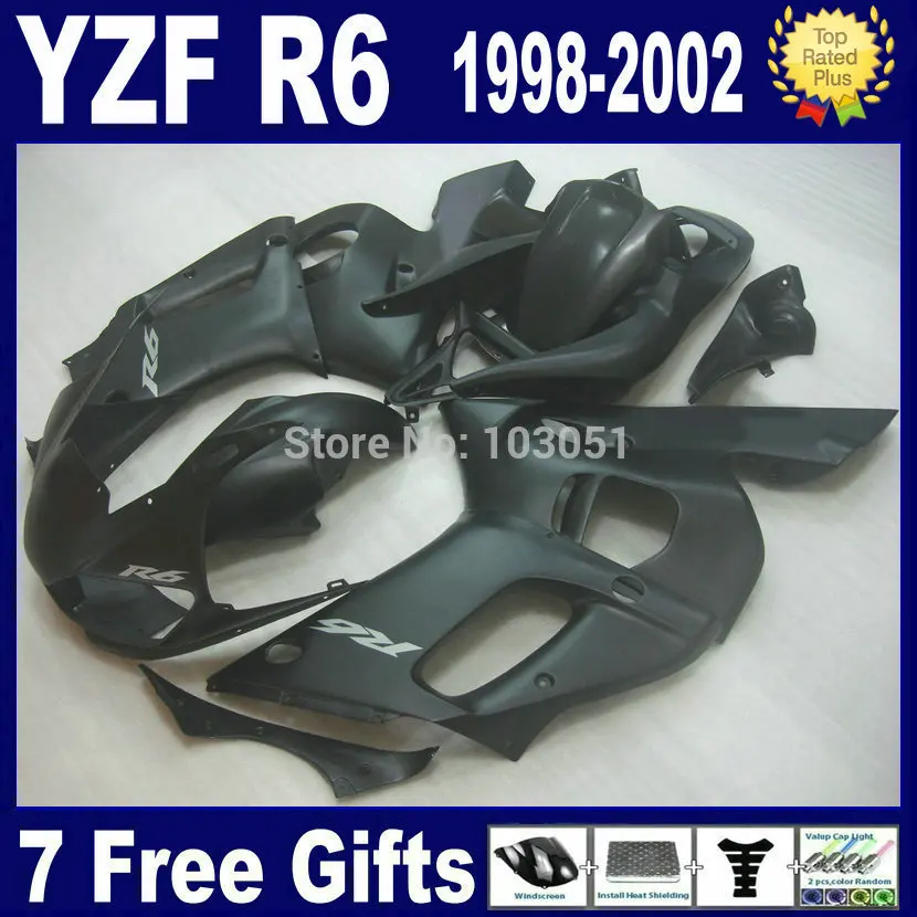7gifts custom fairings for YAMAHA R6 1998 1999 2000 2002 all matte black YZF R6 98 99 00 01 02 motorcycle ABS Fairing kit
7gifts custom fairings for YAMAHA R6 1998 1999 2000 2002 all matte black YZF R6 98 99 00 01 02 motorcycle ABS Fairing kit