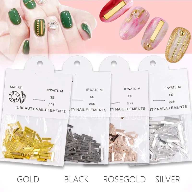 100PCS/Bag Japan 5 Lengths Gold Silver Black Rose Metal Bars Alloy Nail Art Staff Stick Gem Decorations Manicure Design
100PCS/Bag Japan 5 Lengths Gold Silver Black Rose Metal Bars Alloy Nail Art Staff Stick Gem Decorations Manicure Design