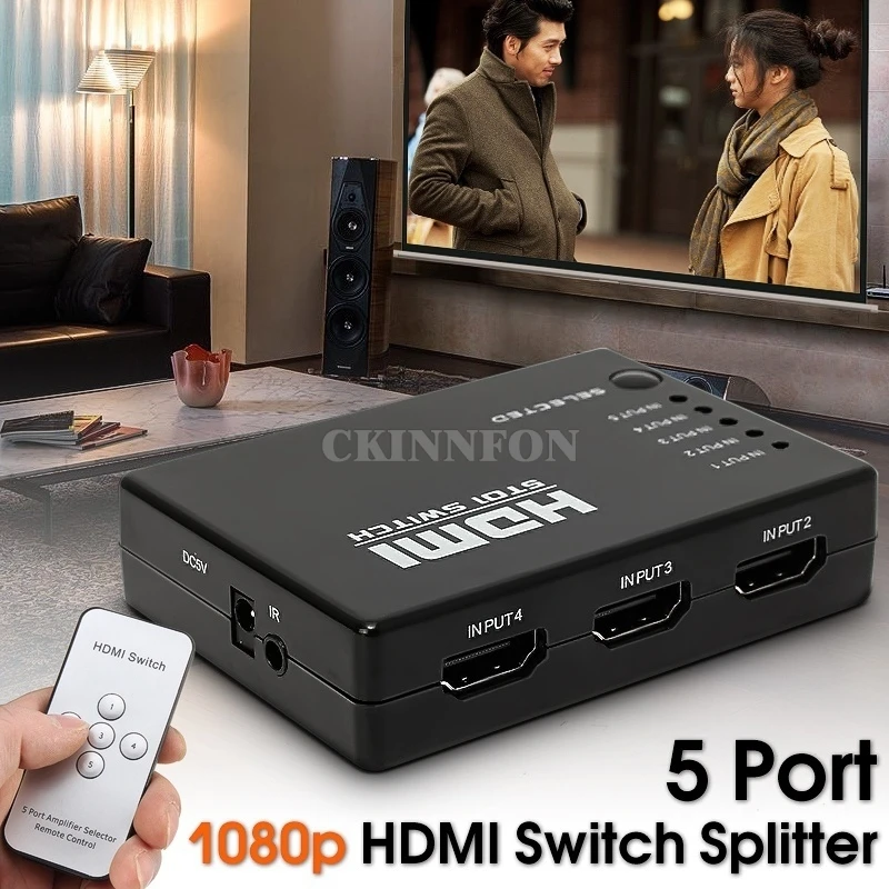 50Pcs/Lot 5 Ports HDTV 1.4 1080p HDMI-compatible Switch Switcher Selector Splitter IR Remote Control for HDTV PS3 Xbox 360
50Pcs/Lot 5 Ports HDTV 1.4 1080p HDMI-compatible Switch Switcher Selector Splitter IR Remote Control for HDTV PS3 Xbox 360