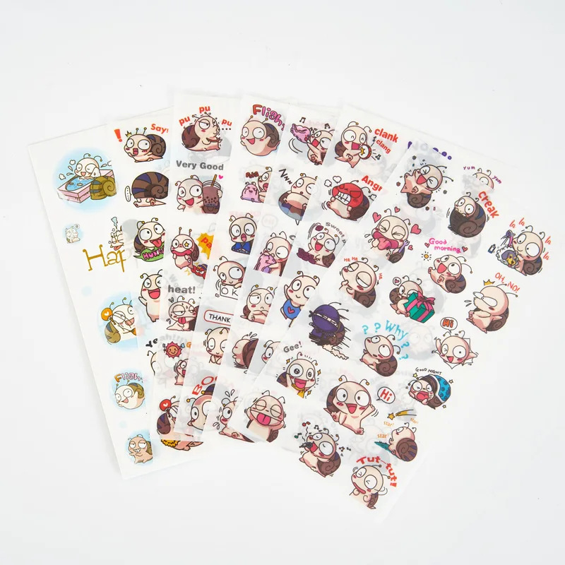 6Sheets/Pack Cute Snail Decoration Scrapbooking Stickers Transparent DIY Stationery Diary Stickers
6Sheets/Pack Cute Snail Decoration Scrapbooking Stickers Transparent DIY Stationery Diary Stickers