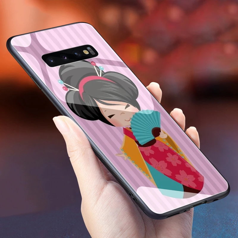 Lavaza kawaii японская кукла Kokeshi стеклянный ТПУ чехол для Samsung Note 8 9 S7 S8 S9 S10 A10 A20 A30 A40 A50 A60