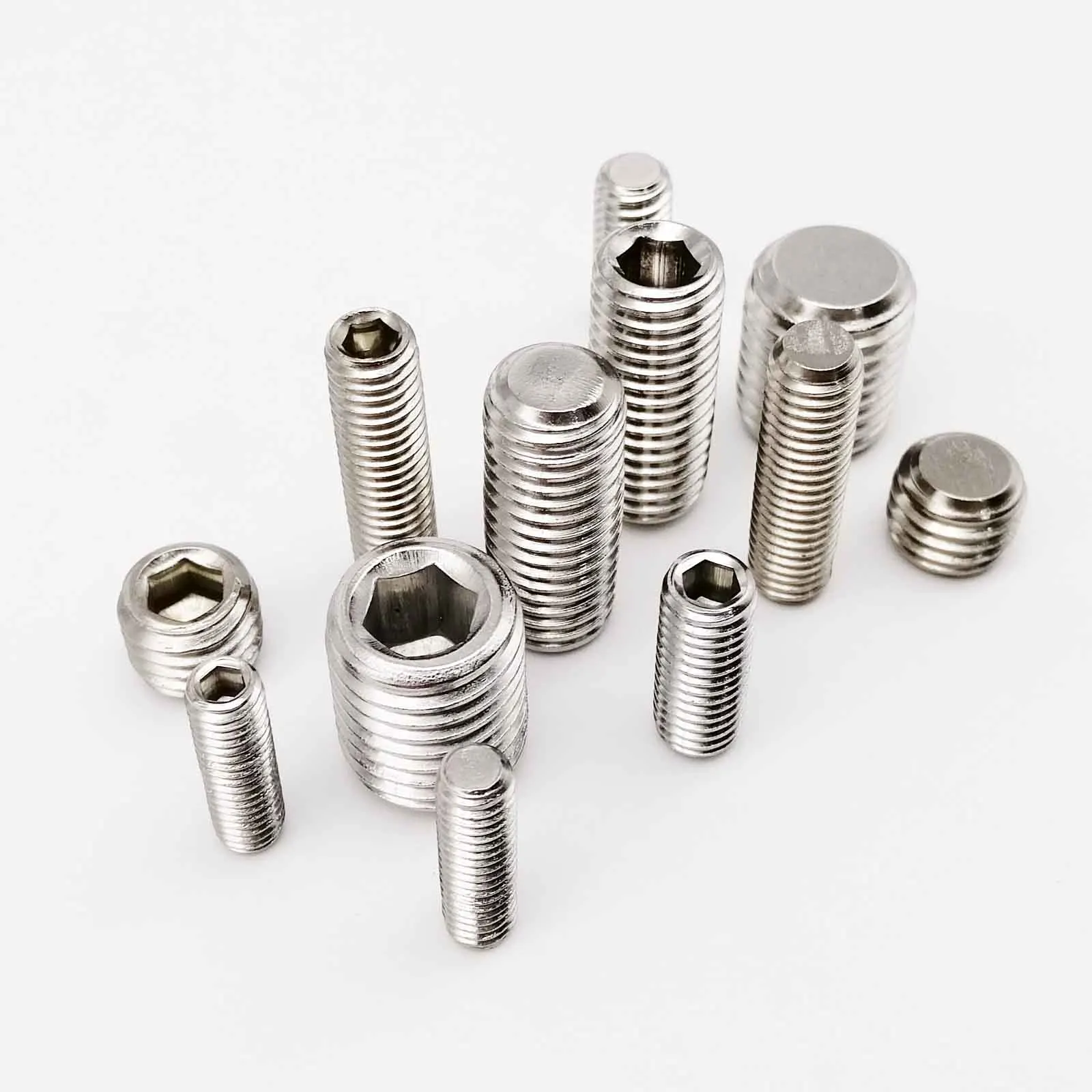 10/50pcs M2 M2.5 M3 M4 M5 DIN913 304 stainless steel Allen Head Hex Hexagon Socket Flat Point Set Screw End Grub Headless Bolt
10/50pcs M2 M2.5 M3 M4 M5 DIN913 304 stainless steel Allen Head Hex Hexagon Socket Flat Point Set Screw End Grub Headless Bolt