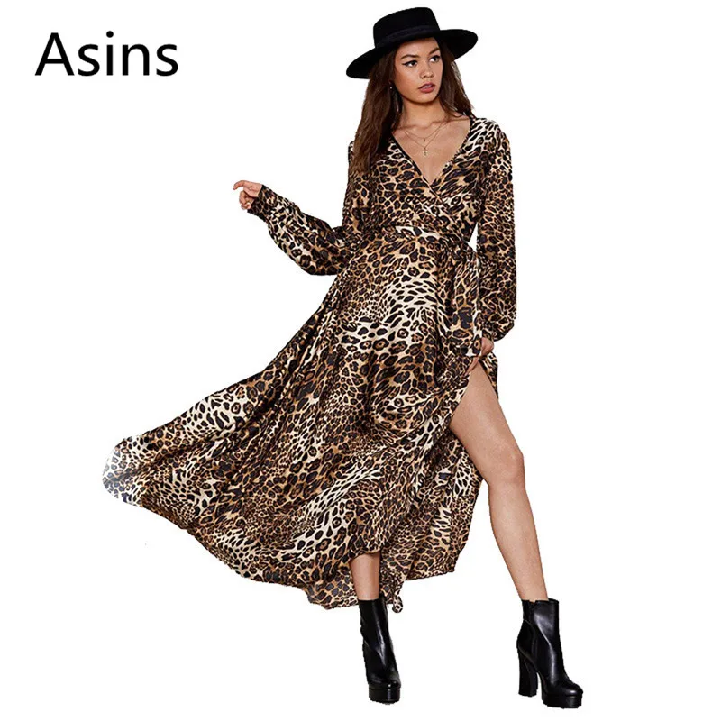Asins dress women 2019 summer new hot casual fashion v neck high waist leopard printing long sleeve sashes wild sexy long dress
Asins dress women 2019 summer new hot casual fashion v neck high waist leopard printing long sleeve sashes wild sexy long dress