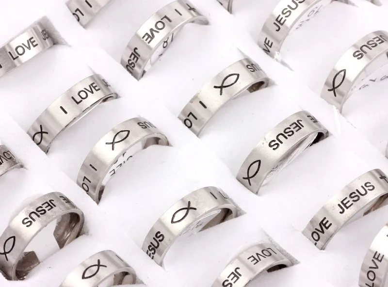 Wholesale Bulk 5Pcs 6MM Stainless Steel Ring Cross I LOVE JESUS Religious Wedding Engagement Xmas Gift Fashion Jewelry
Wholesale Bulk 5Pcs 6MM Stainless Steel Ring Cross I LOVE JESUS Religious Wedding Engagement Xmas Gift Fashion Jewelry