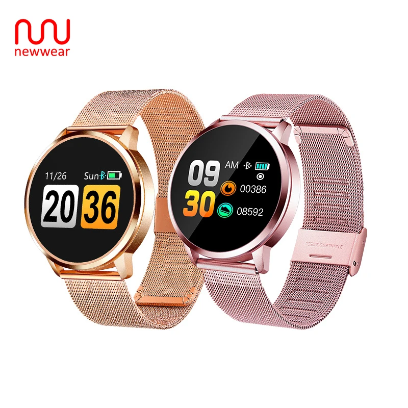 Newwear Q8 OLED Bluetooth Смарт часы из нержавеющей стали водонепроницаемые носимые