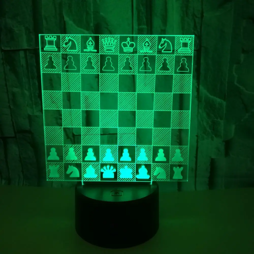 Chess 3D LED Lamp 7 Colors Night Lamps Touch Led USB Table Lampara Sleeping Home Decor Nightlight | Лампы и освещение