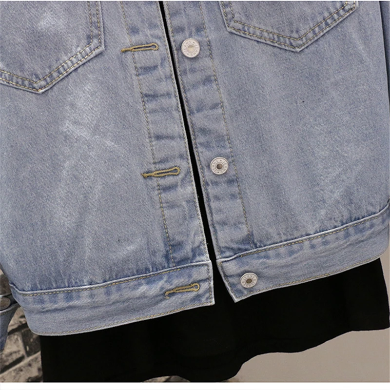 Stand Collar Single-Breasted Embroidery Double Pocket Denim Jacket Female Autumn 2018 Fashion New Loose Long-Sleeved Jacket H027
Stand Collar Single-Breasted Embroidery Double Pocket Denim Jacket Female Autumn 2018 Fashion New Loose Long-Sleeved Jacket H027