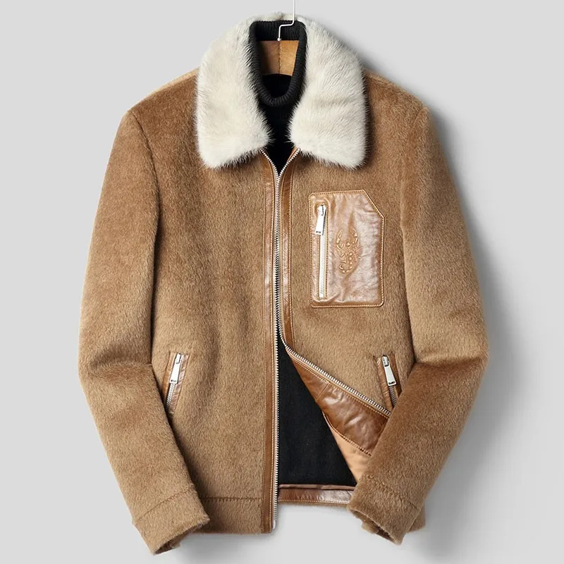 High Quality Luxury Mens Thick Warm Jacket Winter Fur Collar Wool Coat Korean Slim Fit Pocket Zipper Outerwear Male Plus Size
High Quality Luxury Mens Thick Warm Jacket Winter Fur Collar Wool Coat Korean Slim Fit Pocket Zipper Outerwear Male Plus Size